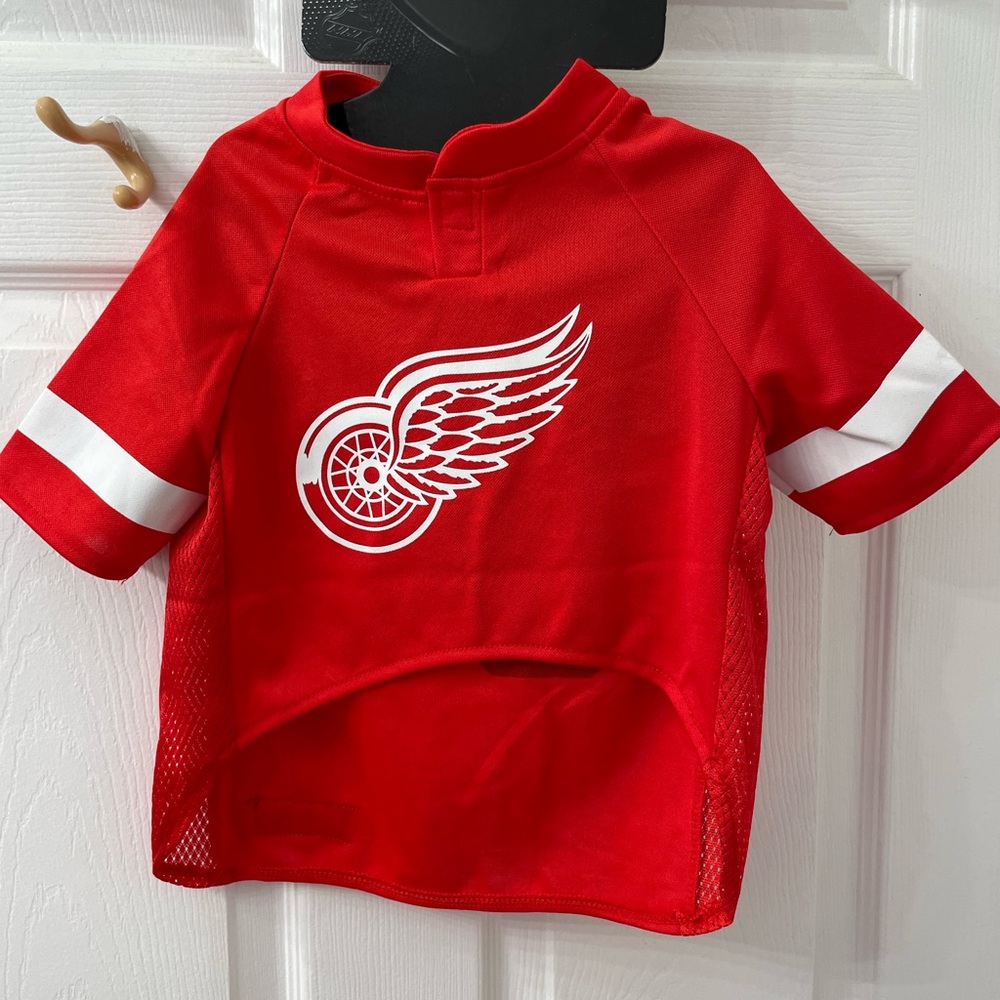 NHL Red and White Detroit Red Wings Jersey - Dog Large